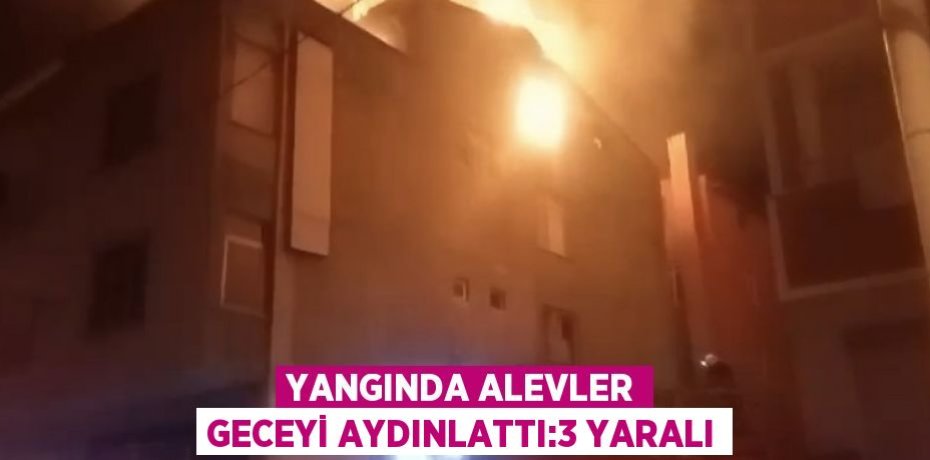 YANGINDA ALEVLER GECEYİ AYDINLATTI:3 YARALI