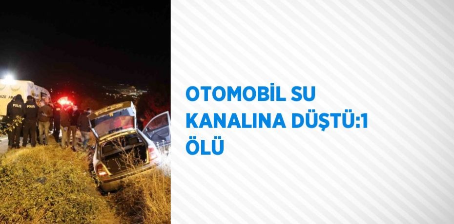 OTOMOBİL SU KANALINA DÜŞTÜ:1 ÖLÜ