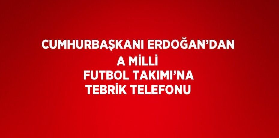 CUMHURBAŞKANI ERDOĞAN’DAN A MİLLİ FUTBOL TAKIMI’NA TEBRİK TELEFONU