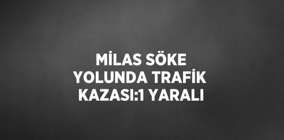 MİLAS SÖKE YOLUNDA TRAFİK KAZASI:1 YARALI