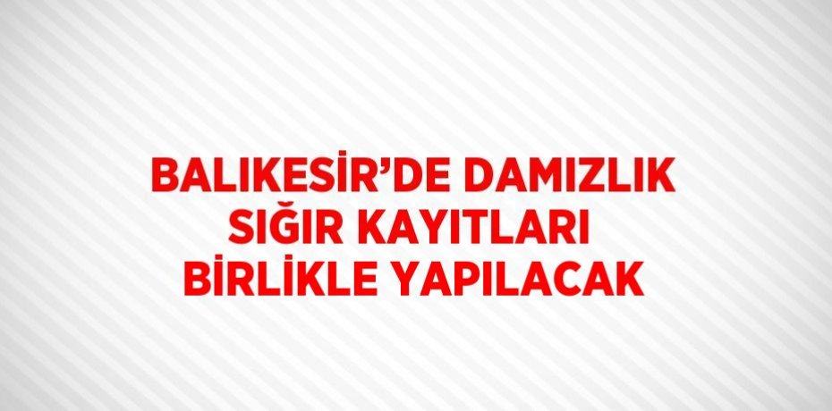BALIKESİR’DE DAMIZLIK SIĞIR KAYITLARI BİRLİKLE YAPILACAK