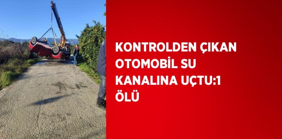 KONTROLDEN ÇIKAN OTOMOBİL SU KANALINA UÇTU:1 ÖLÜ
