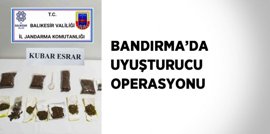 BANDIRMA’DA UYUŞTURUCU OPERASYONU