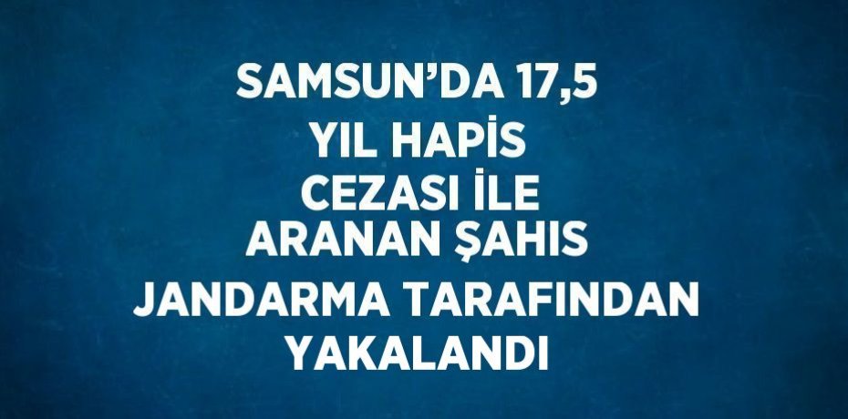 SAMSUN’DA 17,5 YIL HAPİS CEZASI İLE ARANAN ŞAHIS JANDARMA TARAFINDAN YAKALANDI