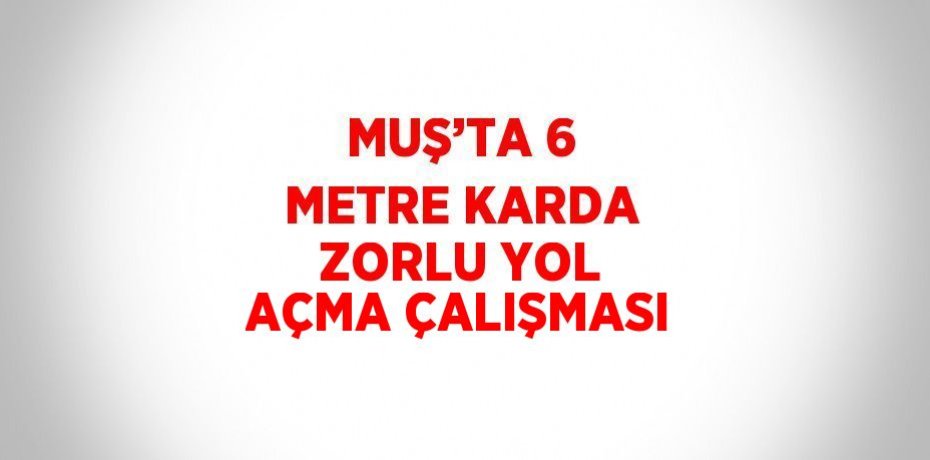 MUŞ’TA 6 METRE KARDA ZORLU YOL AÇMA ÇALIŞMASI