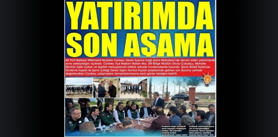 YATIRIMDA SON AŞAMA
