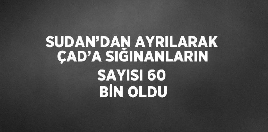 SUDAN’DAN AYRILARAK ÇAD’A SIĞINANLARIN SAYISI 60 BİN OLDU