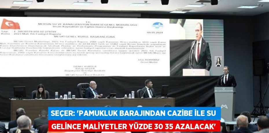 SEÇER: 'PAMUKLUK BARAJINDAN CAZİBE İLE SU GELİNCE MALİYETLER YÜZDE 30 35 AZALACAK'