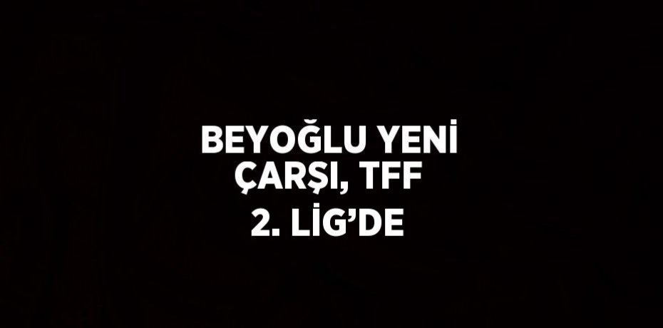 BEYOĞLU YENİ ÇARŞI, TFF 2. LİG’DE