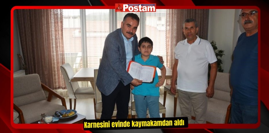 Karnesini evinde kaymakamdan aldı  