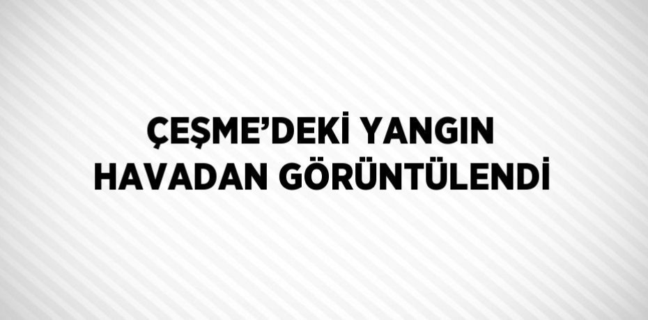 ÇEŞME’DEKİ YANGIN HAVADAN GÖRÜNTÜLENDİ