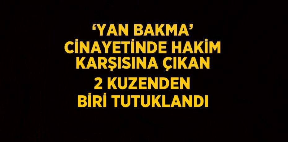 ‘YAN BAKMA’ CİNAYETİNDE HAKİM KARŞISINA ÇIKAN 2 KUZENDEN BİRİ TUTUKLANDI