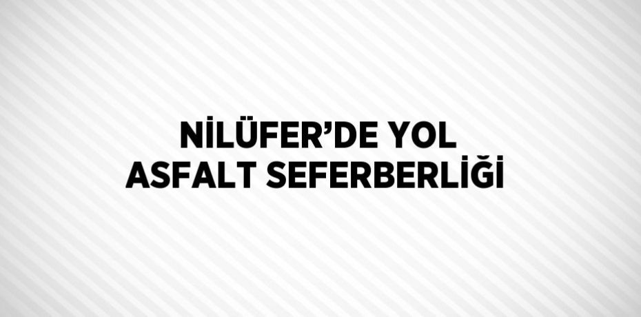NİLÜFER’DE YOL ASFALT SEFERBERLİĞİ
