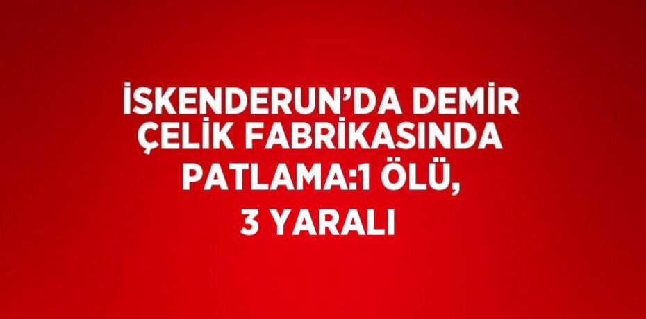 İSKENDERUN’DA DEMİR ÇELİK FABRİKASINDA PATLAMA:1 ÖLÜ, 3 YARALI