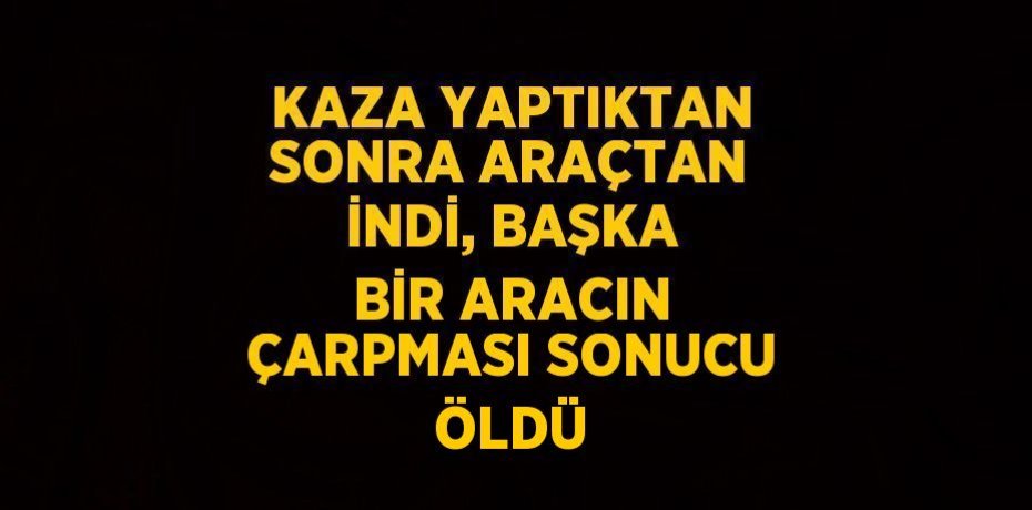 KAZA YAPTIKTAN SONRA ARAÇTAN İNDİ, BAŞKA BİR ARACIN ÇARPMASI SONUCU ÖLDÜ