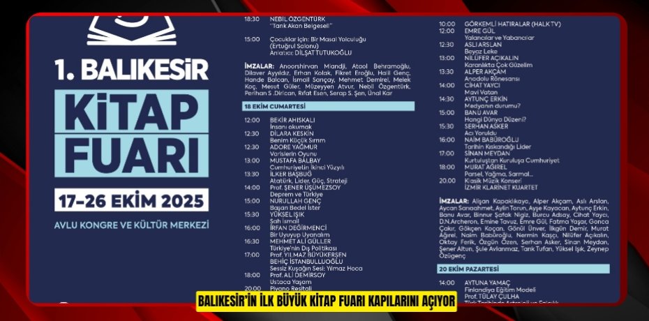 BALIKESİR’İN İLK BÜYÜK KİTAP FUARI KAPILARINI AÇIYOR