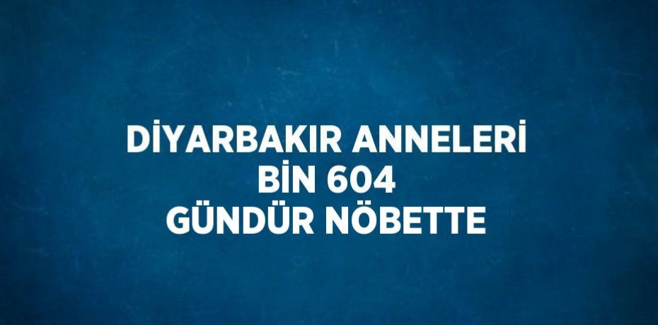 DİYARBAKIR ANNELERİ BİN 604 GÜNDÜR NÖBETTE