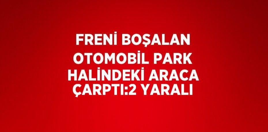 FRENİ BOŞALAN OTOMOBİL PARK HALİNDEKİ ARACA ÇARPTI:2 YARALI