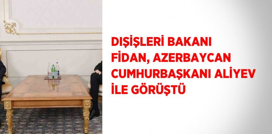 DIŞİŞLERİ BAKANI FİDAN, AZERBAYCAN CUMHURBAŞKANI ALİYEV İLE GÖRÜŞTÜ