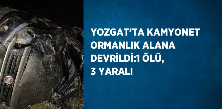 YOZGAT’TA KAMYONET ORMANLIK ALANA DEVRİLDİ:1 ÖLÜ, 3 YARALI