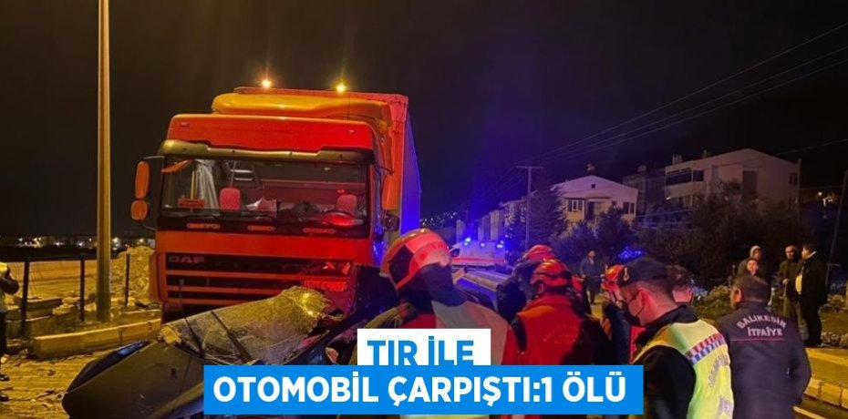 TIR İLE OTOMOBİL ÇARPIŞTI:1 ÖLÜ