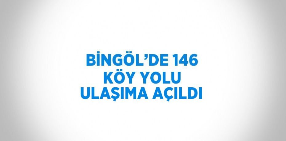 BİNGÖL’DE 146 KÖY YOLU ULAŞIMA AÇILDI
