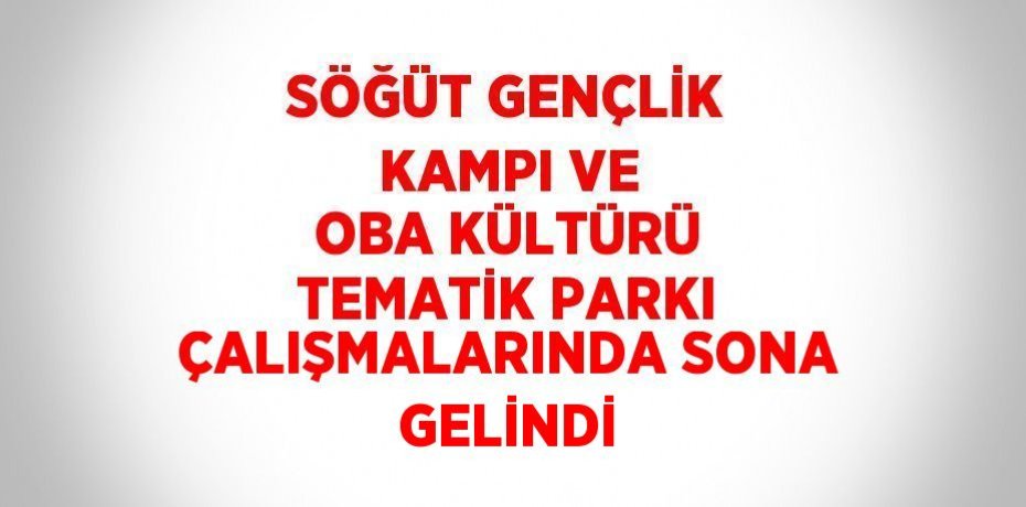 SÖĞÜT GENÇLİK KAMPI VE OBA KÜLTÜRÜ TEMATİK PARKI ÇALIŞMALARINDA SONA GELİNDİ