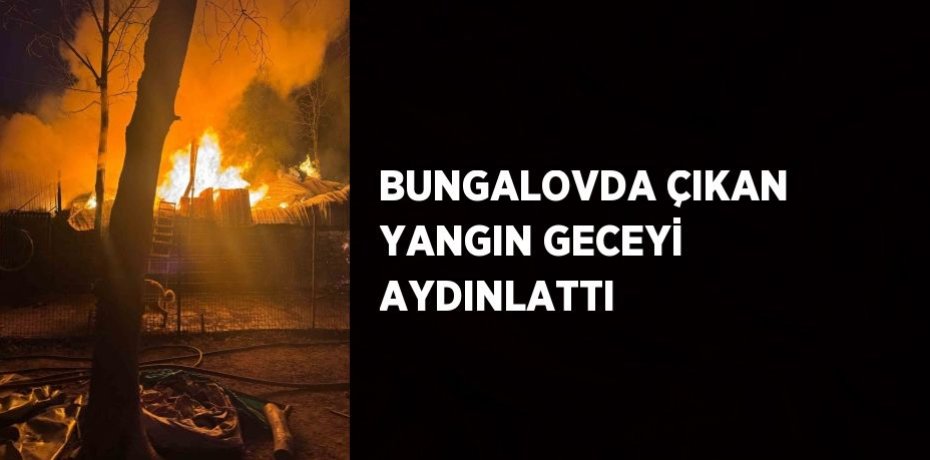BUNGALOVDA ÇIKAN YANGIN GECEYİ AYDINLATTI