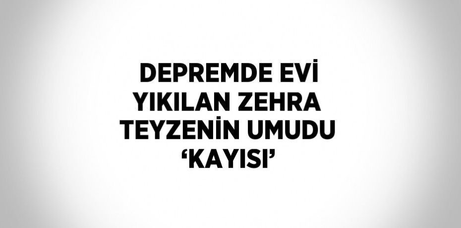 DEPREMDE EVİ YIKILAN ZEHRA TEYZENİN UMUDU ‘KAYISI’