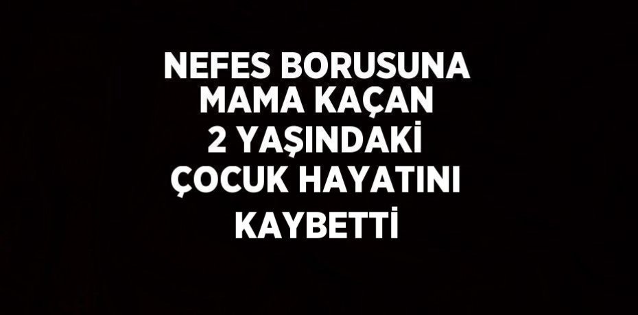 NEFES BORUSUNA MAMA KAÇAN 2 YAŞINDAKİ ÇOCUK HAYATINI KAYBETTİ