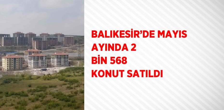 BALIKESİR’DE MAYIS AYINDA 2 BİN 568 KONUT SATILDI
