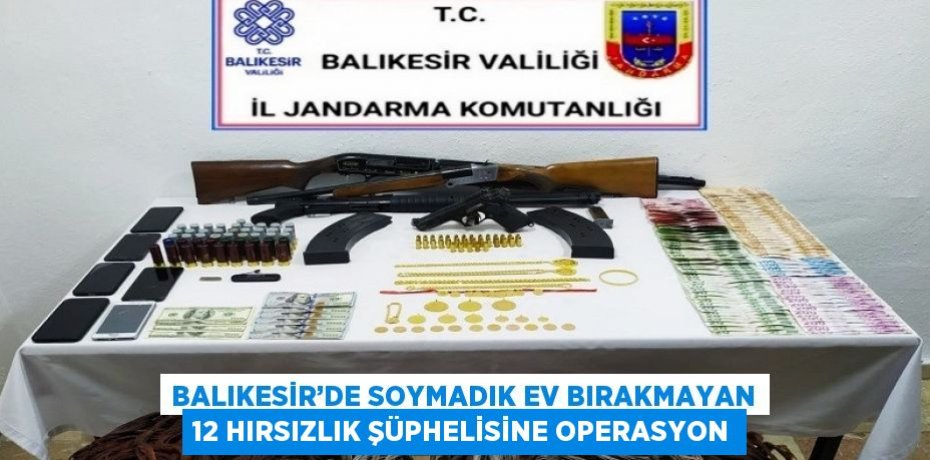 BALIKESİR’DE SOYMADIK EV BIRAKMAYAN 12 HIRSIZLIK ŞÜPHELİSİNE OPERASYON