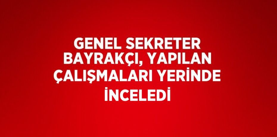 GENEL SEKRETER BAYRAKÇI, YAPILAN ÇALIŞMALARI YERİNDE İNCELEDİ