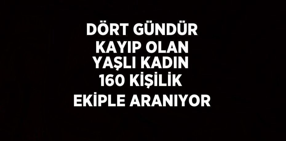 DÖRT GÜNDÜR KAYIP OLAN YAŞLI KADIN 160 KİŞİLİK EKİPLE ARANIYOR
