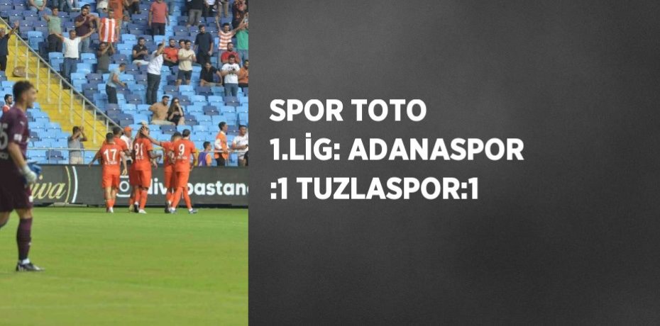 SPOR TOTO 1.LİG: ADANASPOR :1 TUZLASPOR:1