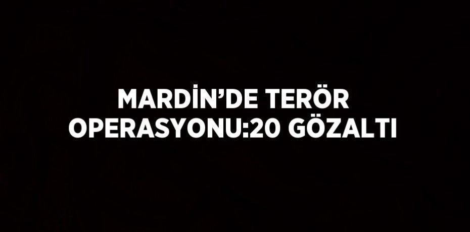MARDİN’DE TERÖR OPERASYONU:20 GÖZALTI