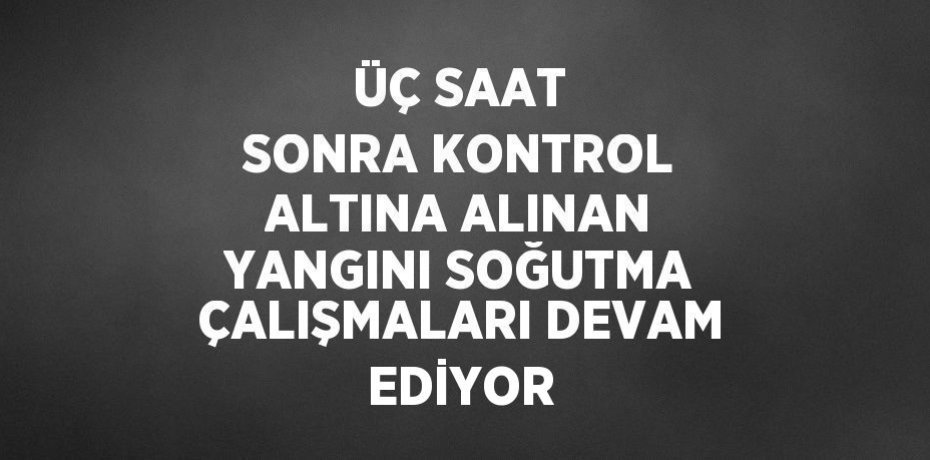 ÜÇ SAAT SONRA KONTROL ALTINA ALINAN YANGINI SOĞUTMA ÇALIŞMALARI DEVAM EDİYOR