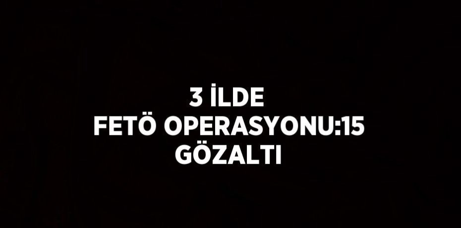 3 İLDE FETÖ OPERASYONU:15 GÖZALTI