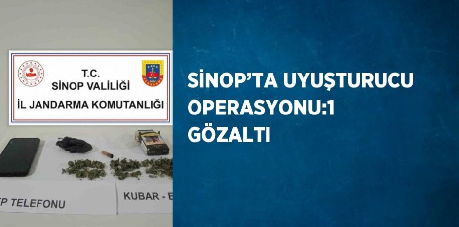 SİNOP’TA UYUŞTURUCU OPERASYONU:1 GÖZALTI