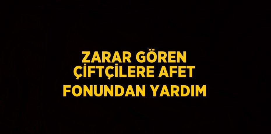 ZARAR GÖREN ÇİFTÇİLERE AFET FONUNDAN YARDIM