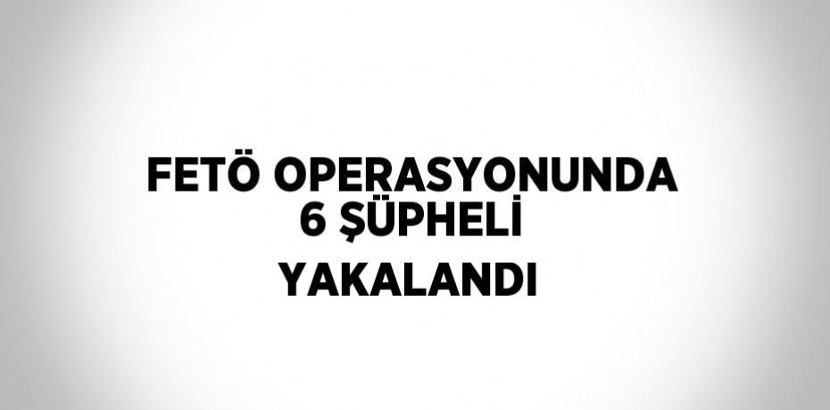 FETÖ OPERASYONUNDA 6 ŞÜPHELİ YAKALANDI