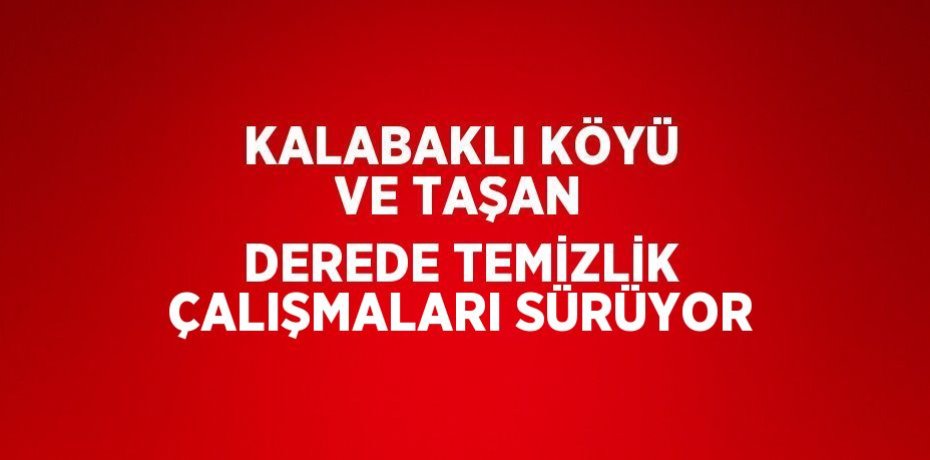 KALABAKLI KÖYÜ VE TAŞAN DEREDE TEMİZLİK ÇALIŞMALARI SÜRÜYOR