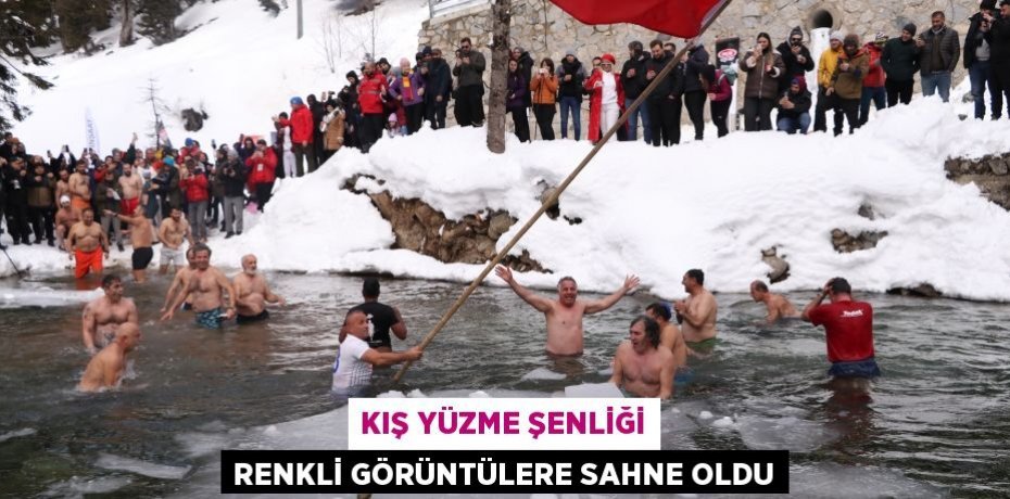 Kış Yüzme Şenliği renkli görüntülere sahne oldu