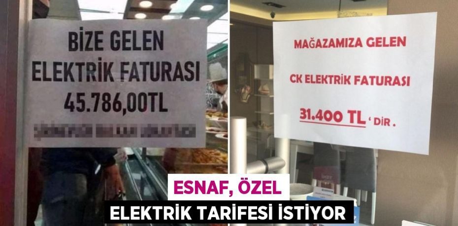 ESNAF, ÖZEL ELEKTRİK TARİFESİ İSTİYOR