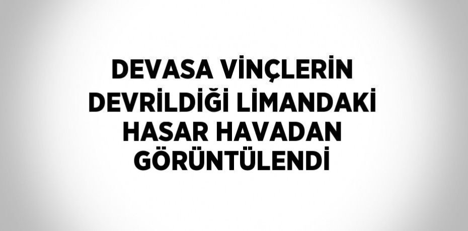 DEVASA VİNÇLERİN DEVRİLDİĞİ LİMANDAKİ HASAR HAVADAN GÖRÜNTÜLENDİ