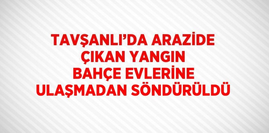 TAVŞANLI’DA ARAZİDE ÇIKAN YANGIN BAHÇE EVLERİNE ULAŞMADAN SÖNDÜRÜLDÜ