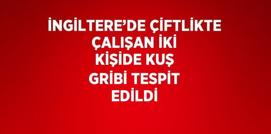 İNGİLTERE’DE ÇİFTLİKTE ÇALIŞAN İKİ KİŞİDE KUŞ GRİBİ TESPİT EDİLDİ