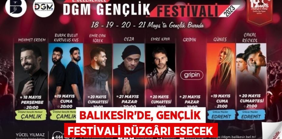 Balıkesir’de, Gençlik Festivali rüzgârı esecek