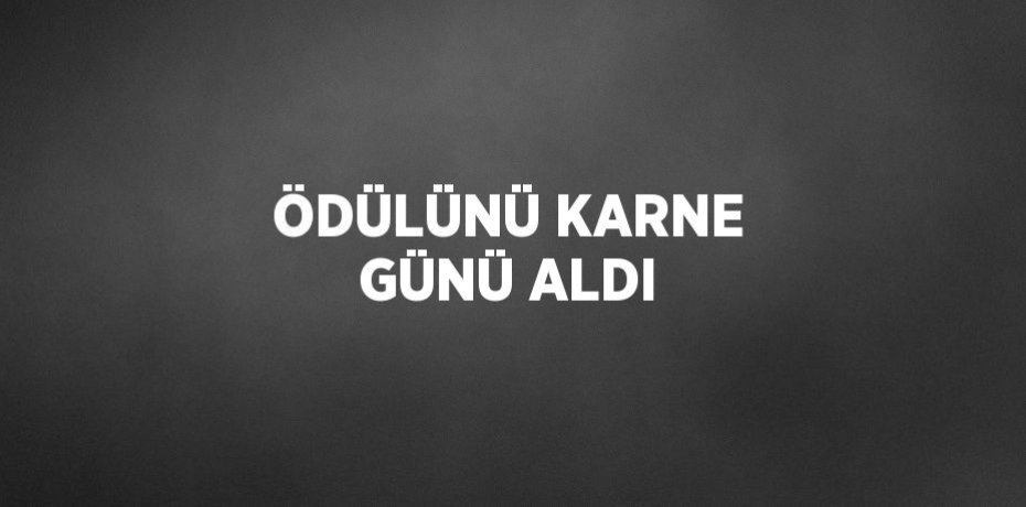 ÖDÜLÜNÜ KARNE GÜNÜ ALDI