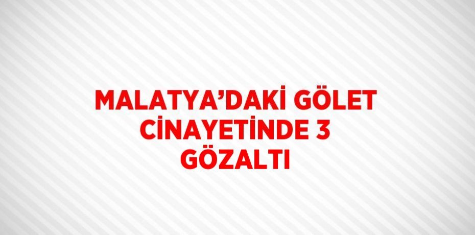 MALATYA’DAKİ GÖLET CİNAYETİNDE 3 GÖZALTI